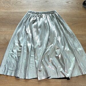 ZARA Silver Pleated Girl's Skirt